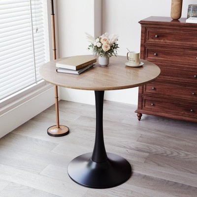 Walnut color Round Dining Table,Tulip Table Kitchen Dining Table 2-4 People