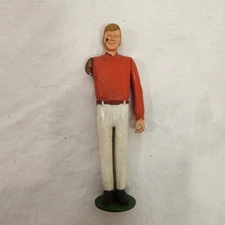 Tonka Man Figure Hand Carved Wood Jointed Prototype Missing Arm As Is