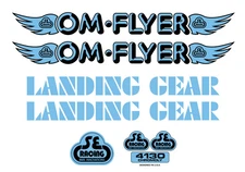 SE Racing "OM FLYER" decal set - BABY BLUE/BLACK (from SE Racing)