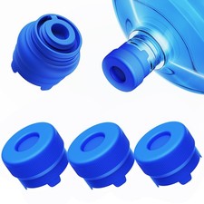 UpgradedMorsatie Reusable 3 & 5 Gallon Water Jug Cap, No 55mm, Blue - 3Pcs