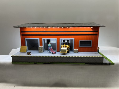 #ad #ad NEW Train Railroad O Gauge Scale Schneider Freight Building LED Forklift Tested $107.10