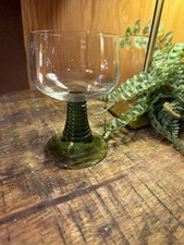 Vintage German Roemer Wine Glass – 0.25L – Green Ribbed Stem