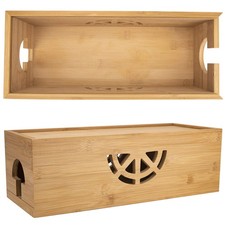 Cable Management Box,Cord Organizer Box,Bamboo Cable Organizer Box for fit De...