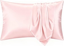 Satin Pillowcase Standard Size 2 Pack, Silky Smooth Pillow Covers for Hair Care
