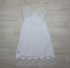 Vintage 50s Van Raalte Suavette Full Slip 34 Nylon Sheer Lace Bust Bridal USA