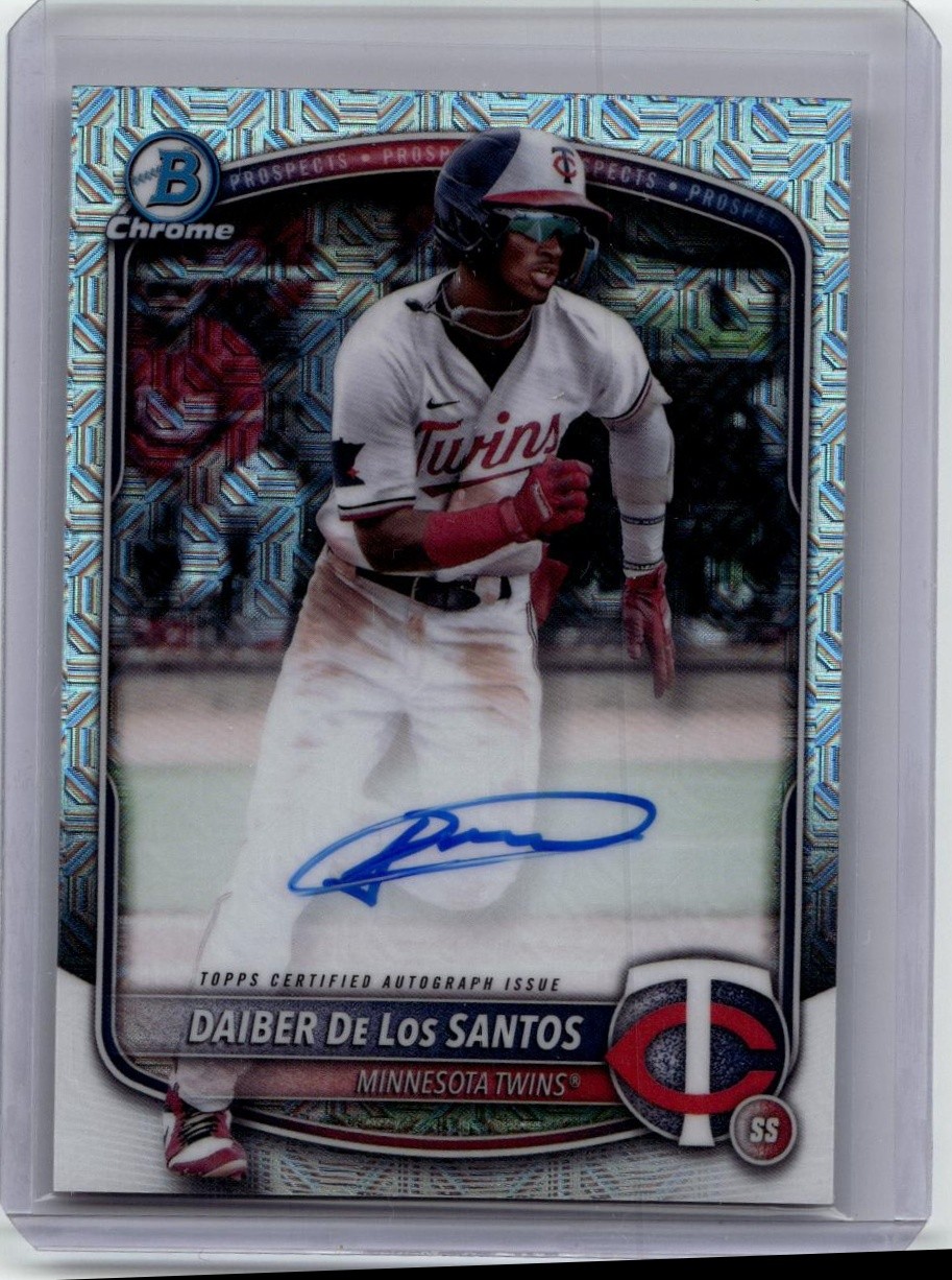 2025 Bowman Daiber De Los Santos Chrome Prospect Autographs Mojo Refractor