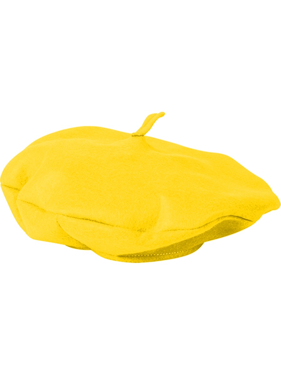Adults Suave Yellow French Mime Artist Beret Hat Costume  display picture 1