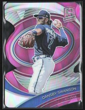 Dansby Swanson 2021 Panini Spectra Neon Pink Die Cut /35 #59 Atlanta Braves