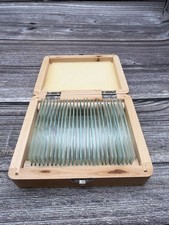 AM Scope Prepared Glass Microscope Slides Set in Wooden Case