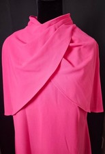 Tahari Arthur Levine Dress Hot Pink Women's 16 Draped Cape