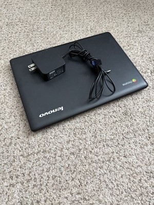 Lenovo 100S Chromebook 11.6'' Intel Celeron Laptop Black w/ Charger Webcam