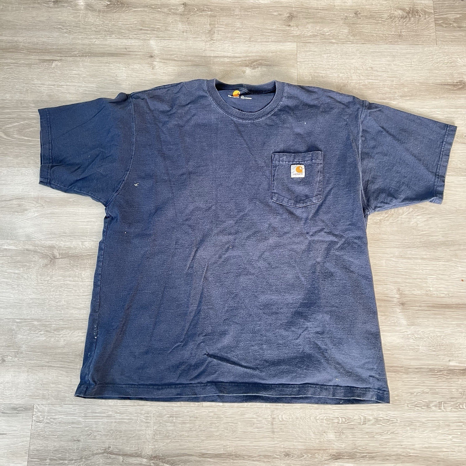 Carhartt Original Fit Navy Short Sleeve T-Shirt with Front Pocket Size XL