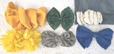 Hair Bows/Six 5"-8" Wide-Six Beautiful Colors/Vintage Different Styles- ll Clean