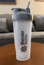 BlenderBottle Classic 28 oz Shaker Bottle Gray Clear BPA-Free with Mixing Ball