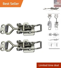 Versatile Adjustable Latch Lock - Polished Steel, 75-95mm, 2 Pcs for Easy Access