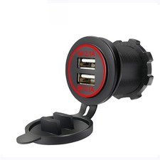 12v Car Cigarette Lighter Socket Dual 2.1a Usb Port Charger Power Outlet Led Usa