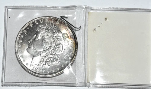 ONE US MORGAN DOLLAR (1887-P) Brilliant Uncirculated Toned, Sealed in Plastic2