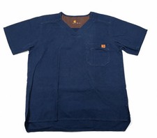Carhartt Ripstop Utility Men  s 3-Pocket Medical Scrub Top Navy Blue C15108