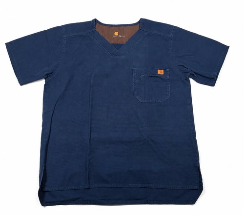 Carhartt Ripstop Utility Men’s 3-Pocket Medical Scrub Top Navy Blue C15108