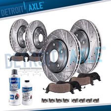 Front Rear Drilled Rotor Brake Pads for Toyota Tundra Sequoia Land Cruiser LX570