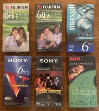 Blank VHS Lot Of 6 Videotapes. Five T-120. One T-160. Fuji. Maxell. RCA. Sony.