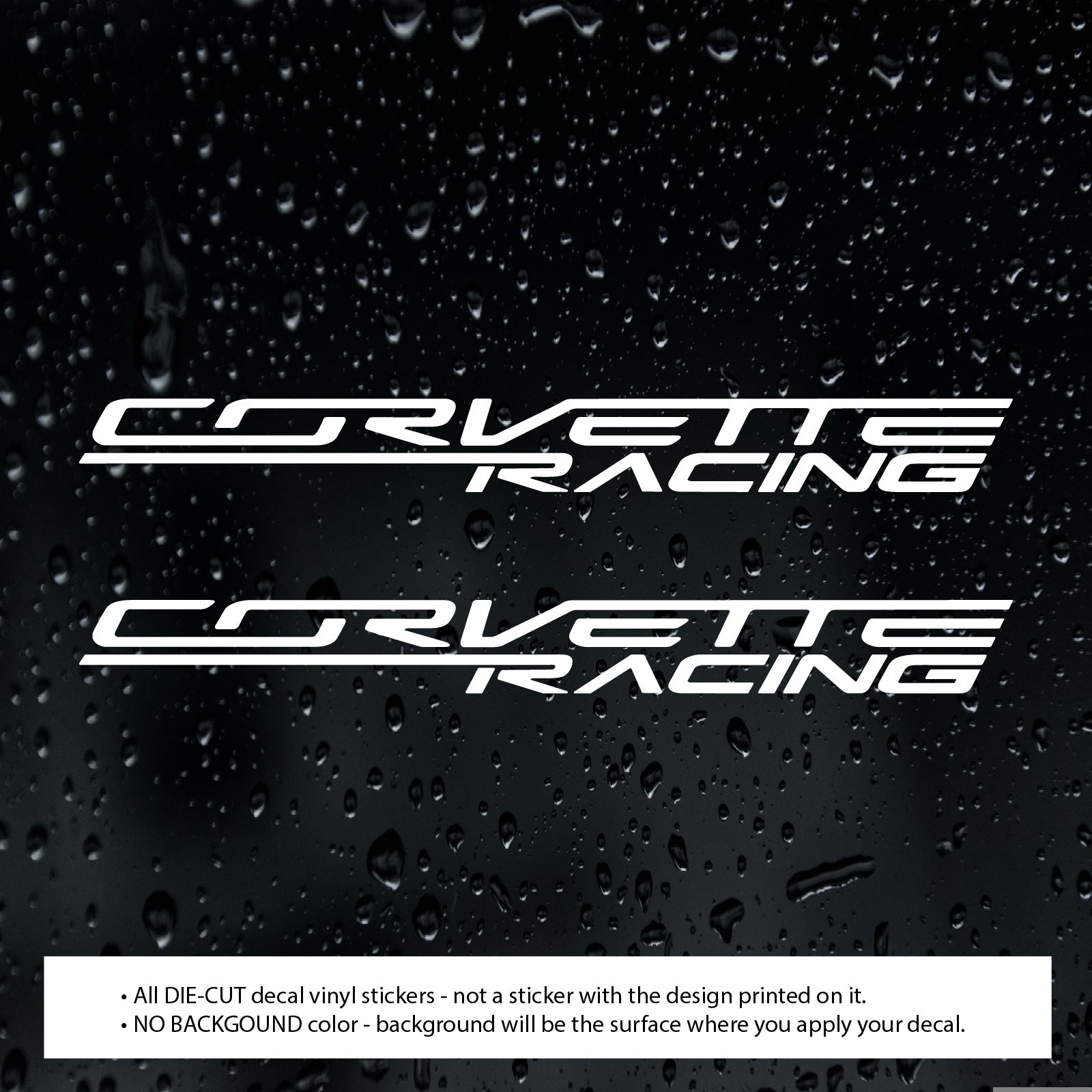 Pair Corvette Racing Decal Vinyl Sticker for Stingray Sport Racing Cars ...