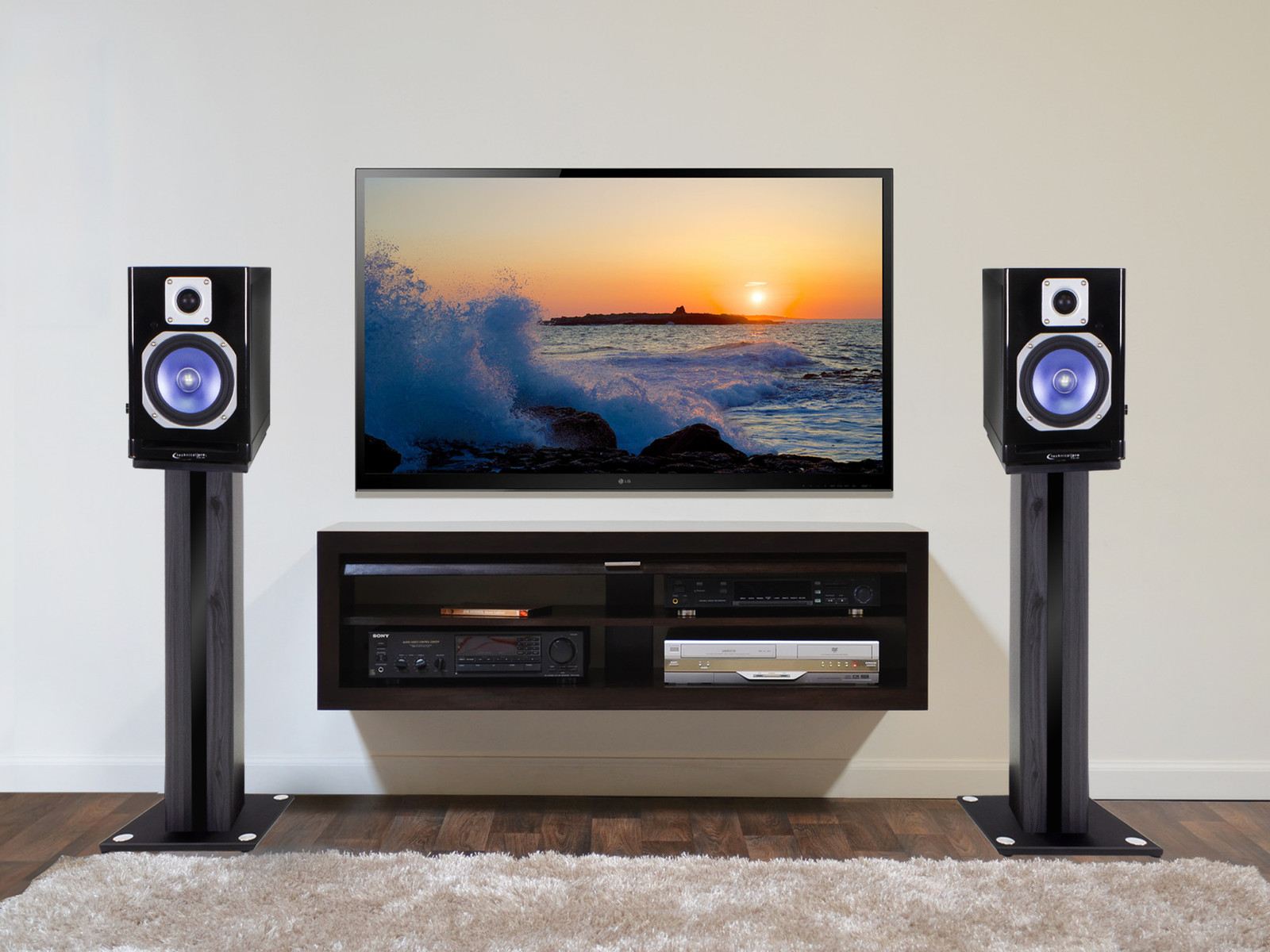 Pair 26" Bookshelf Speaker Stands For Theater Solutions B1 Bookshelf Speakers