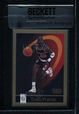 BAS 1990-91 Skybox Terry Porter #238 Seal of Authenticity Auto 3c7
