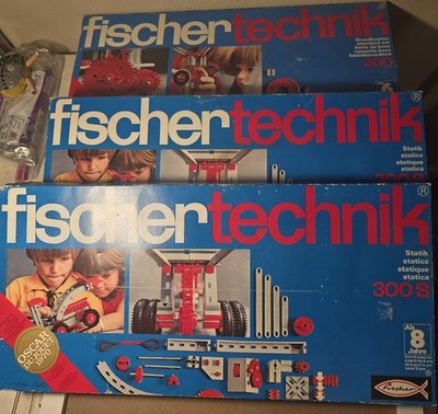 Fischer technik 3 Vintage Statik Sets  - (2) 300S Sets, 1 Technik 200 Set