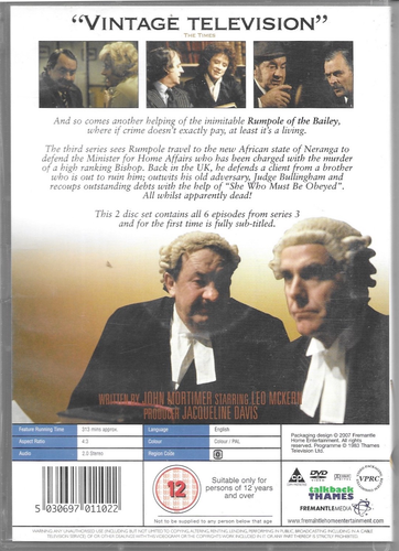 Rumpole of the Bailey Leo McKern Series Three 2 Disc R:0 DVD Free Post - Picture 3 of 5
