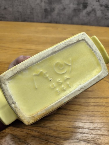 McCoy Pottery Planter Yellow Art Deco No. 341 Garden Club Matte MCM Vintage - Picture 7 of 10