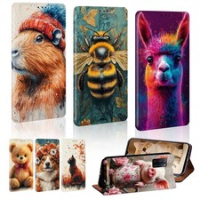 Watercolour Farm Print Leather Cover Case For OPPO A5/A54S/A55/X3/X5/A74/A93 5G