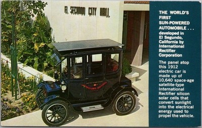 c1960s El Segundo, California Postcard ''World's First Sun-Powered Automobile''