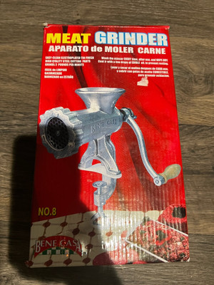 Vintage Bene Casa No. 8 Table Mount Professional Meat Grinder Large