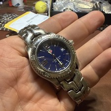 TAG Heuer Link Professional 200m WT1213 Vintage Quartz  Men's Watch Blue Dial