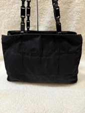 Excellent Condition PRADA One Shoulder Bag Tote Bag Triangle Logo Nylon Black Fr