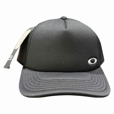 Oakley Mens Flip Trucker Hat 2.0 Black Out Logo Mesh Back SnapBack New with Tags