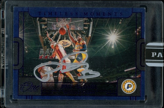 2022-23 Panini One and One Paul George Timeless Moments Black Box 1/1 Auto