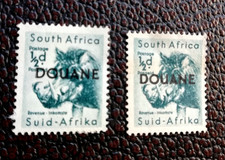 Zollmarke Steuermarke Süd Afrika 1954 Aufdruck DOUANE