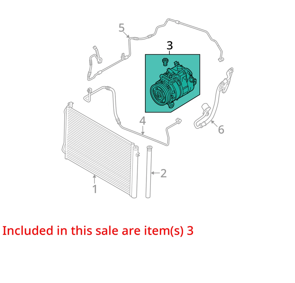 AC Compressor Fits 07-10 BMW X3 1604664 Foto 3 de 4