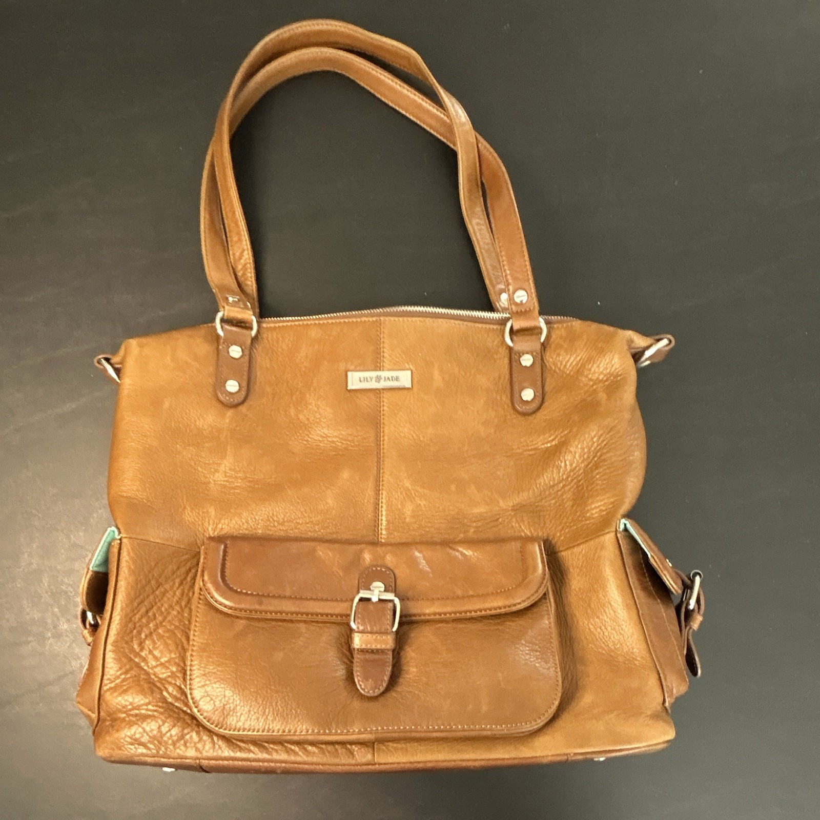 Lily-Jade “Meggan” Camel/Caramel Shoulder Bag Convertible BackPack Silver RARE