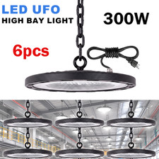 6 Pcs 300W UFO Led High Bay Light 6000K Industrial Warehouse Commercial Lights