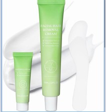 Plant-Based Facial Hair Removal Soothing Cream, Aloe Scent, Gentle Formula