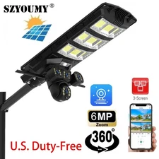 Integrated Solar Street Light With WIFI CCTV Camera 450W For Outside Yard Garden