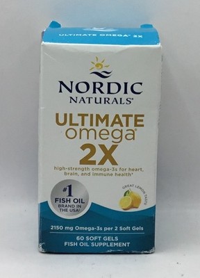 Exp 6/26 Nordic Naturals Ultimate Omega 2X Softgels 60Ct LEMON FLAVOR Exp 6/26