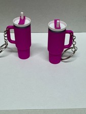 Mini Stanley Tumbler Cup Keychains / Bag Charms pink - 2 Pack