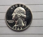 1963  Proof  Cameo Washington Quarter  (Q77) Please Note Shipping