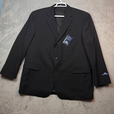 Stafford Blazer Mens 46R Black Minibone 100 Worsted Wool 3 Button Custom Fit