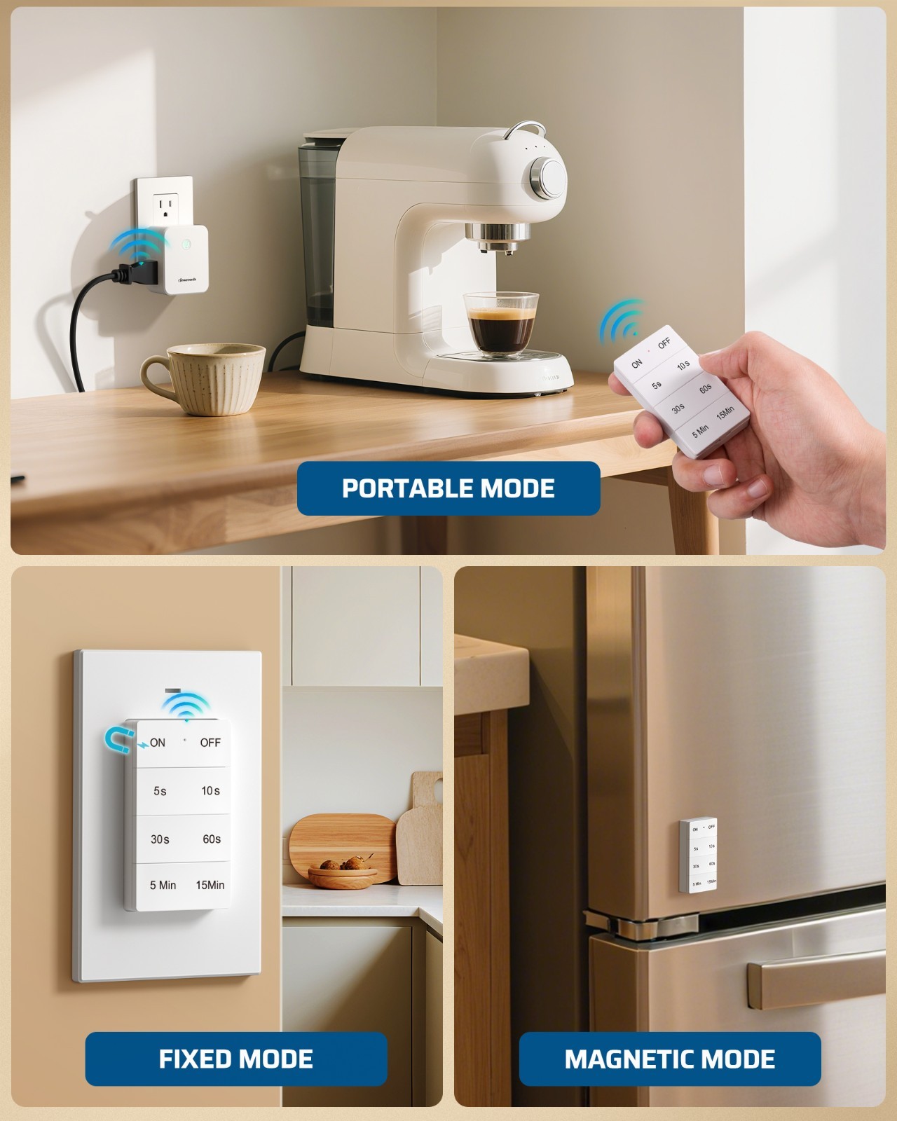 DEWENWILS Garbage Disposal Wireless Switch Kit,15A/1875W Remote Control Outlet,