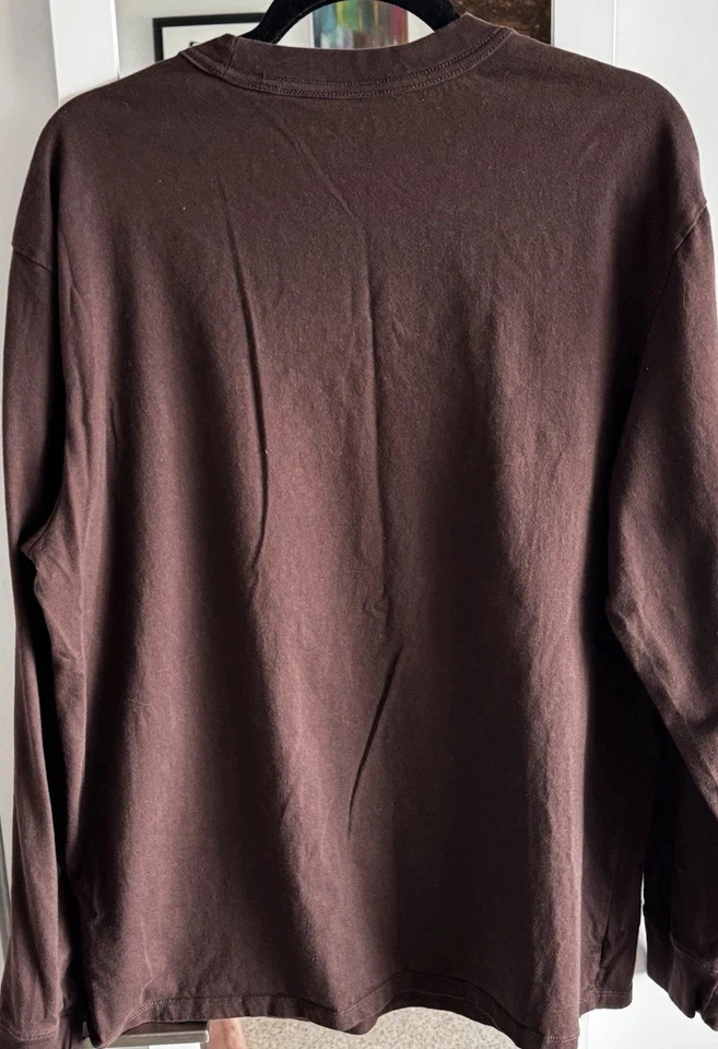 Vintage Guess Est 1981 1990’s Logo Men's Size L T Shirt Long Sleeve Brown - Image 2 of 3